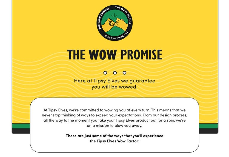 The WOW promise - image + text blurb 
