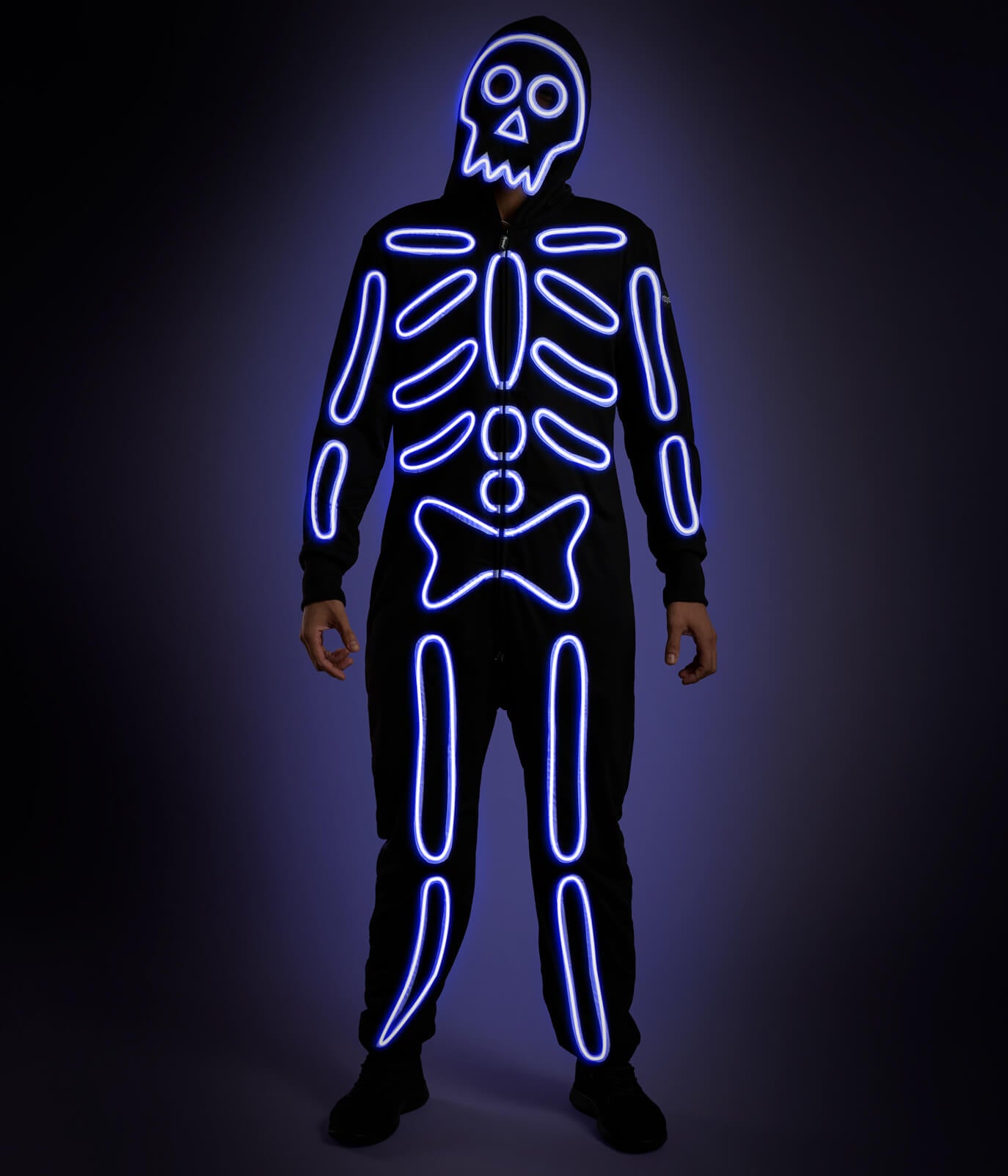 Men's Neon LED Light Up Skeleton Costume