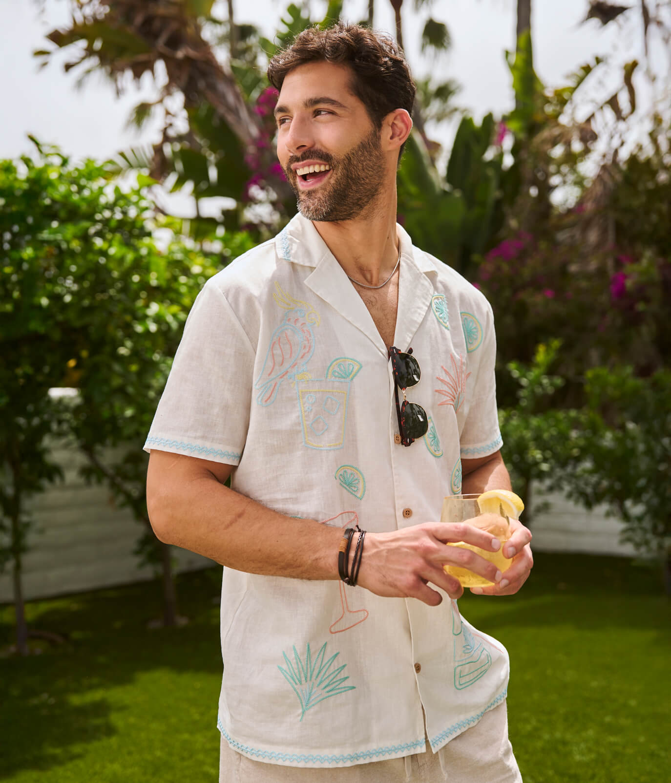 Men's Tequilin' Time Linen Cabana Shirt