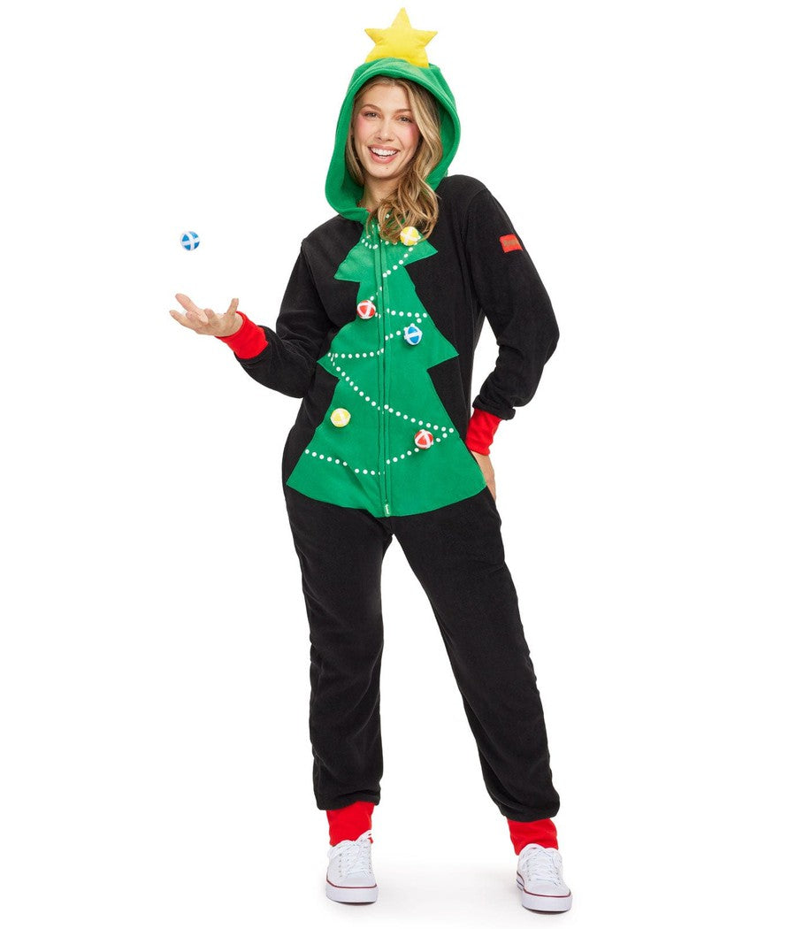 Women's Christmas Tree Toss Game Jumpsuit