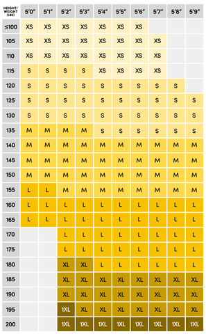 womens snow suit size guide