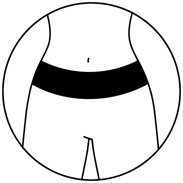 mid-waist <p> cut</p>